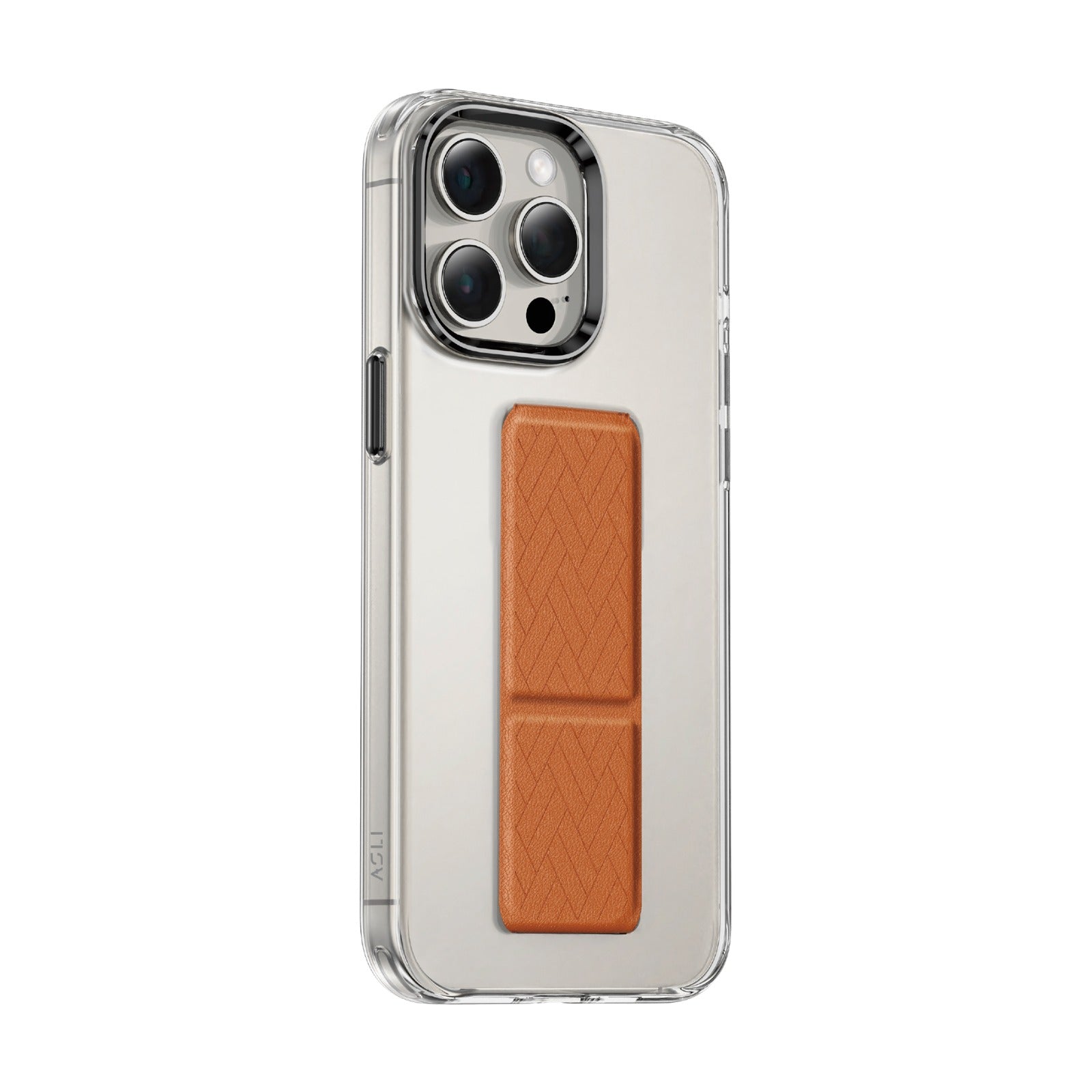 Asli Global iPhone 15 Pro Max Leather Grip Stand | Brown Asli Global iPhone 15 Pro Max Leather Grip Stand | Brown